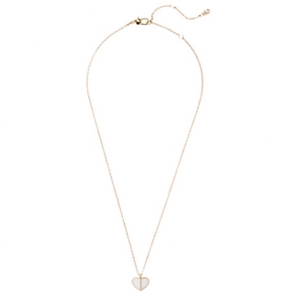 KATE SPADE • White Heritage Heart Necklace - Picture 3 of 4